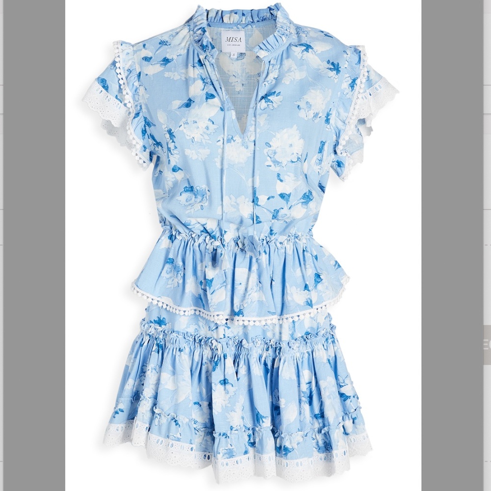 Misa Lillian Blue Flower Dress